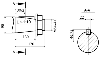 Выходной конический вал