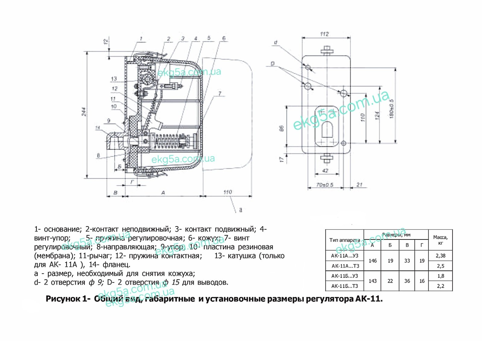 Регулятор давления АК-11Б ТУ16-559.351-07
