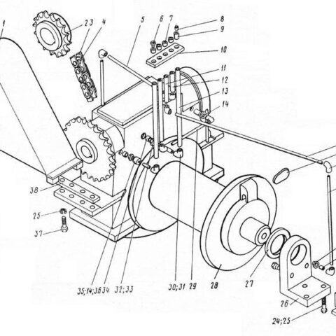 Ось на стреловую лебёдку