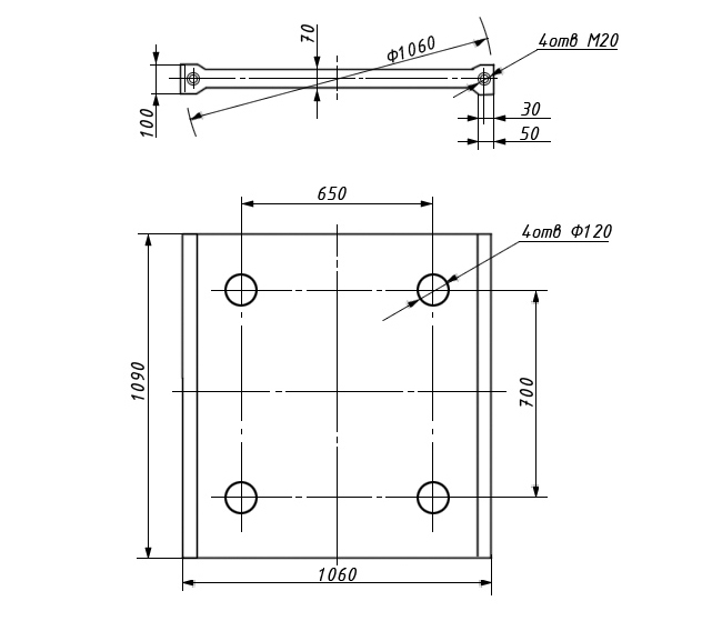 Плита распорная передняя СМД-111 3440.00.008/3442.00.002