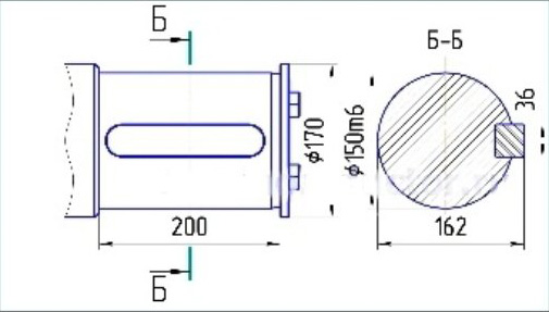 Выходной вал редуктора РМ-1000