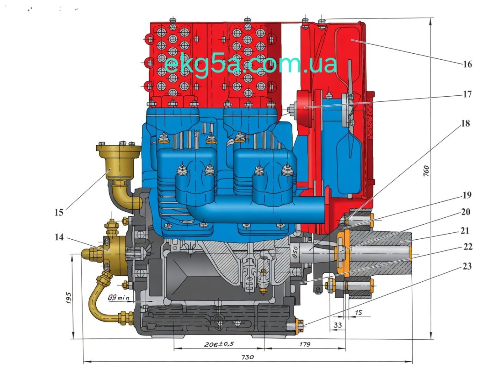 Посадочно присоединительные размеры компрессора ПК 5,25